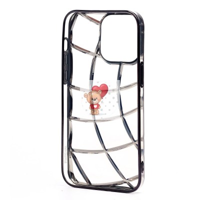 Чехол-накладка для Apple iPhone 14 Pro Max (прозрачный/черный) - SC340