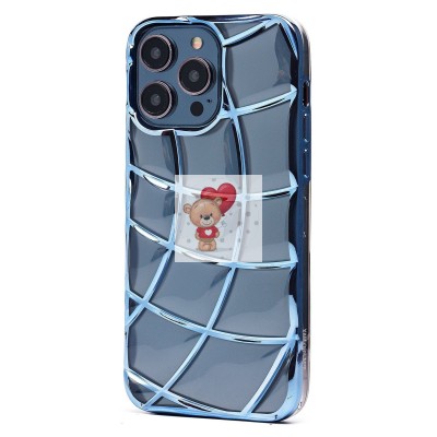 Чехол-накладка для Apple iPhone 14 Pro Max (прозрачный/синий) - SC340