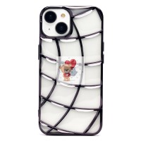 Чехол-накладка для Apple iPhone 14 (прозрачный/черный) - SC340