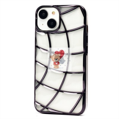 Чехол-накладка для Apple iPhone 14 (прозрачный/черный) - SC340