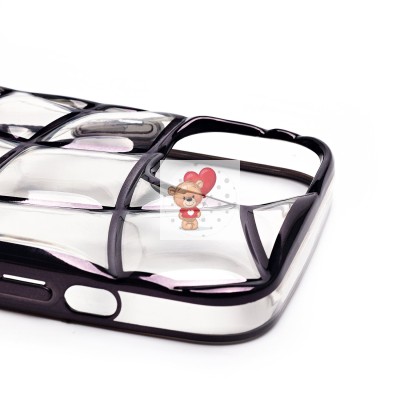 Чехол-накладка для Apple iPhone 14 (прозрачный/черный) - SC340