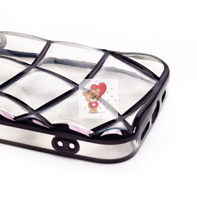 Чехол-накладка для Apple iPhone 14 (прозрачный/черный) - SC340