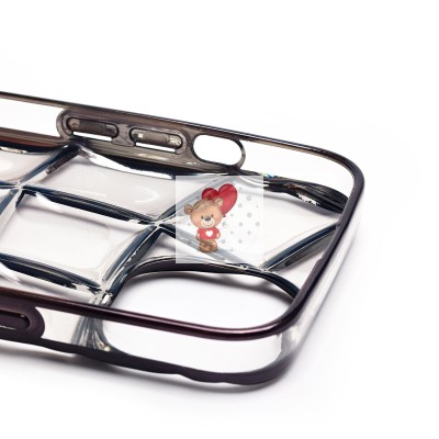 Чехол-накладка для Apple iPhone 14 (прозрачный/черный) - SC340