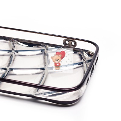 Чехол-накладка для Apple iPhone 14 (прозрачный/черный) - SC340