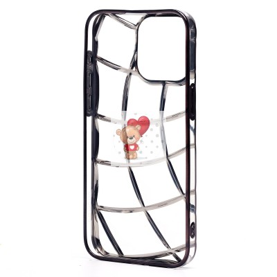 Чехол-накладка для Apple iPhone 15 Pro Max (прозрачный/черный) - SC340