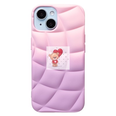 Чехол-накладка для Apple iPhone 15 (фиолетовый/белый) - SC340