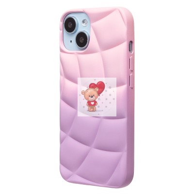 Чехол-накладка для Apple iPhone 15 (фиолетовый/белый) - SC340