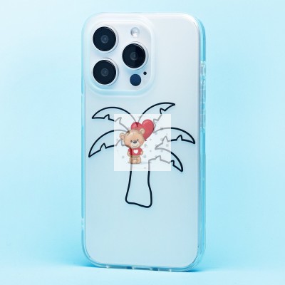 Чехол-накладка для Apple iPhone 15 Pro (белый/черный) - SC342