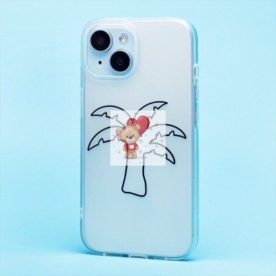 Чехол-накладка для Apple iPhone 15 (белый/черный) - SC342