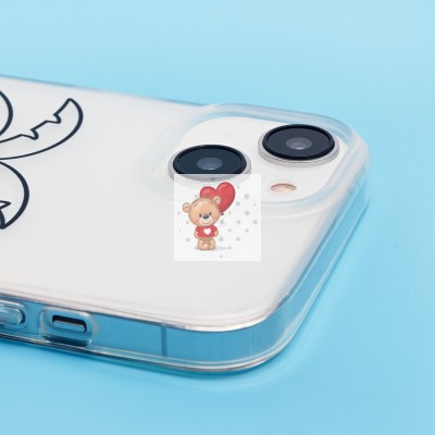 Чехол-накладка для Apple iPhone 15 (белый/черный) - SC342