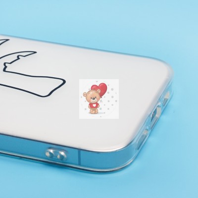 Чехол-накладка для Apple iPhone 15 (белый/черный) - SC342