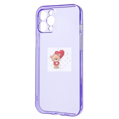 Чехол-накладка для Apple iPhone 12 Pro Max (прозрачный/фиолетовый) - SC344