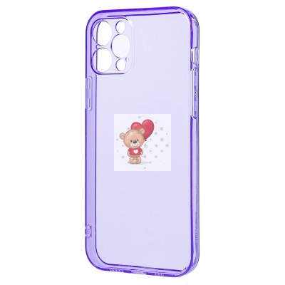 Чехол-накладка для Apple iPhone 12 Pro (прозрачный/фиолетовый) - SC344 Чехол-накладка для Apple iPhone 12 Pro (прозрачный/фиолетовый) - SC344
