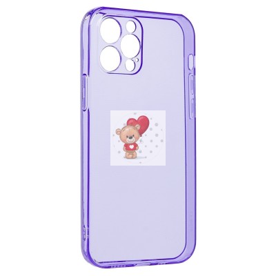 Чехол-накладка для Apple iPhone 12 Pro (прозрачный/фиолетовый) - SC344 Чехол-накладка для Apple iPhone 12 Pro (прозрачный/фиолетовый) - SC344