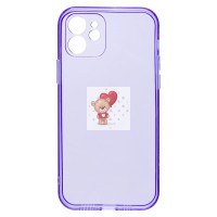 Чехол-накладка для Apple iPhone 12 (прозрачный/фиолетовый) - SC344 Чехол-накладка для Apple iPhone 12 (прозрачный/фиолетовый) - SC344