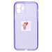 Чехол-накладка для Apple iPhone 12 (прозрачный/фиолетовый) - SC344
