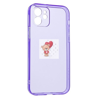 Чехол-накладка для Apple iPhone 12 (прозрачный/фиолетовый) - SC344 Чехол-накладка для Apple iPhone 12 (прозрачный/фиолетовый) - SC344