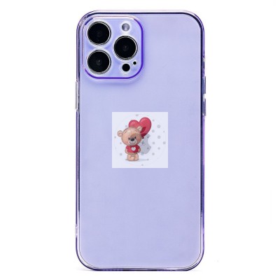 Чехол-накладка для Apple iPhone 13 Pro Max (прозрачный/фиолетовый) - SC344 Чехол-накладка для Apple iPhone 13 Pro Max (прозрачный/фиолетовый) - SC344