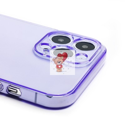 Чехол-накладка для Apple iPhone 13 Pro Max (прозрачный/фиолетовый) - SC344