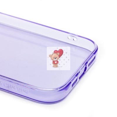 Чехол-накладка для Apple iPhone 13 Pro Max (прозрачный/фиолетовый) - SC344