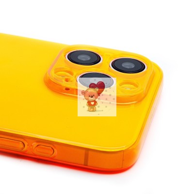 Чехол-накладка для Apple iPhone 15 Pro Max (прозрачный/оранжевый) - SC344