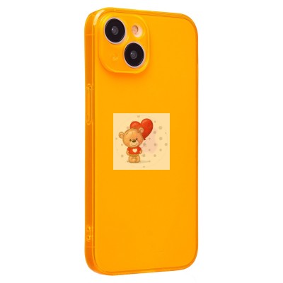 Чехол-накладка для Apple iPhone 15 (прозрачный/оранжевый) - SC344