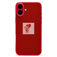 Чехол-накладка для Apple iPhone 16 Plus (прозрачный/розовый) - SC344