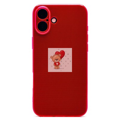 Чехол-накладка для Apple iPhone 16 Plus (прозрачный/розовый) - SC344