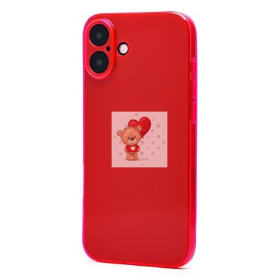 Чехол-накладка для Apple iPhone 16 Plus (прозрачный/розовый) - SC344