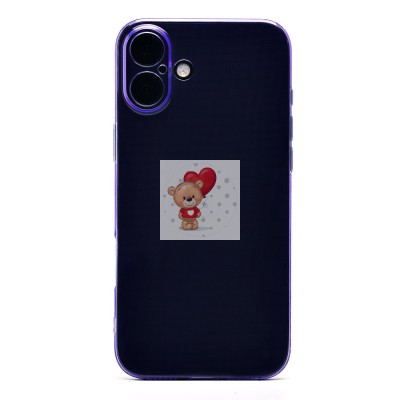 Чехол-накладка для Apple iPhone 16 Plus (прозрачный/фиолетовый) - SC344
