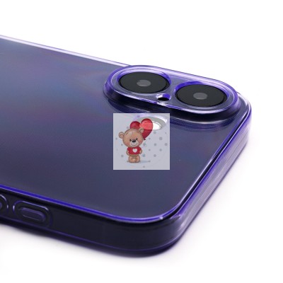 Чехол-накладка для Apple iPhone 16 Plus (прозрачный/фиолетовый) - SC344