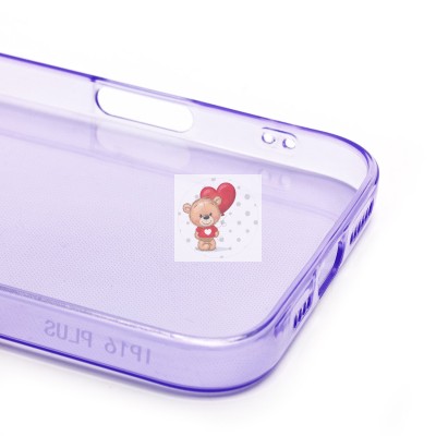 Чехол-накладка для Apple iPhone 16 Plus (прозрачный/фиолетовый) - SC344