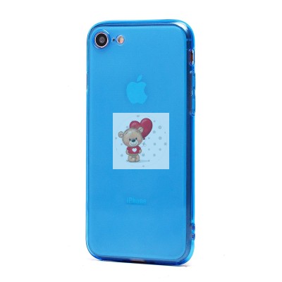 Чехол-накладка для Apple iPhone 7 (прозрачный/синий) - SC344