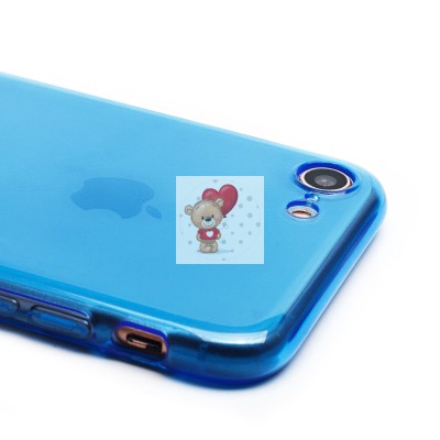 Чехол-накладка для Apple iPhone 7 (прозрачный/синий) - SC344
