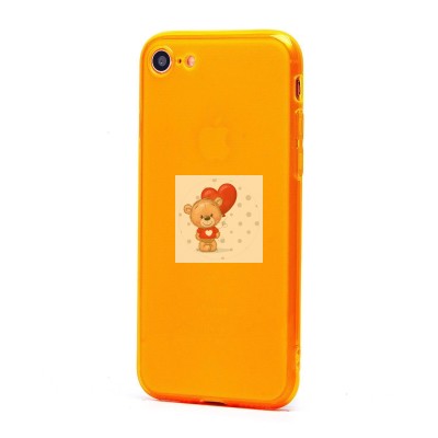 Чехол-накладка для Apple iPhone 7 (прозрачный/оранжевый) - SC344