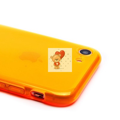 Чехол-накладка для Apple iPhone 7 (прозрачный/оранжевый) - SC344