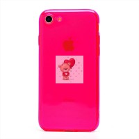 Чехол-накладка для Apple iPhone 7 (прозрачный/розовый) - SC344
