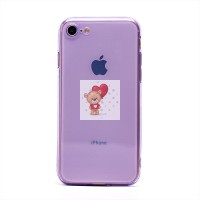 Чехол-накладка для Apple iPhone 7 (прозрачный/фиолетовый) - SC344