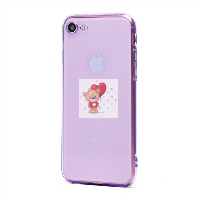 Чехол-накладка для Apple iPhone 7 (прозрачный/фиолетовый) - SC344