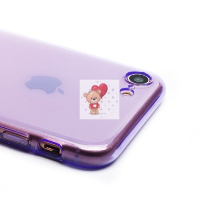 Чехол-накладка для Apple iPhone 7 (прозрачный/фиолетовый) - SC344