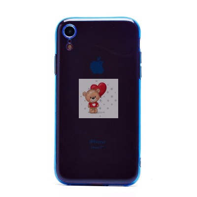 Чехол-накладка для Apple iPhone XR (прозрачный/синий) - SC344