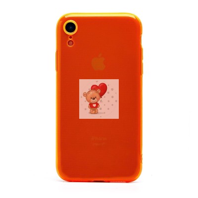 Чехол-накладка для Apple iPhone XR (прозрачный/оранжевый) - SC344