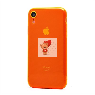 Чехол-накладка для Apple iPhone XR (прозрачный/оранжевый) - SC344
