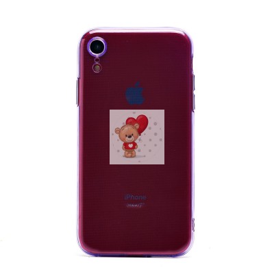 Чехол-накладка для Apple iPhone XR (прозрачный/фиолетовый) - SC344