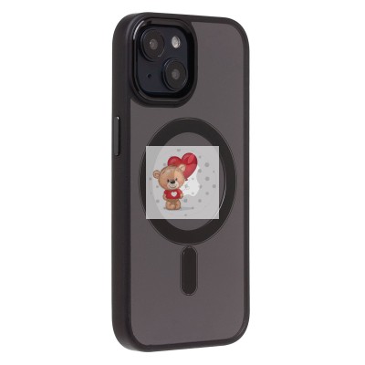 Чехол-накладка для Apple iPhone 15 (черный) - SM004 SafeMag