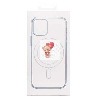 Чехол-накладка для Apple iPhone 15 (прозрачный) - SM006 SafeMag