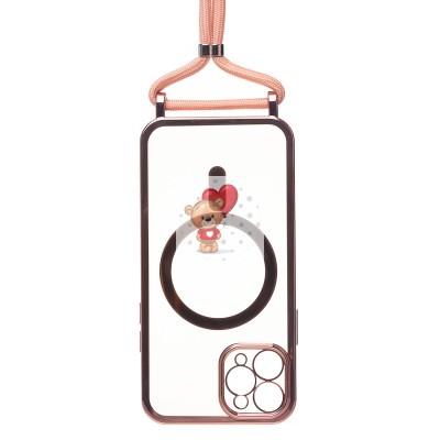 Чехол-накладка для Apple iPhone 11 Pro на ремешке (розовое золото) - SM016 SafeMag Чехол-накладка для Apple iPhone 11 Pro на ремешке (розовое золото) - SM016 SafeMag