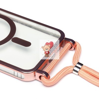 Чехол-накладка для Apple iPhone 11 Pro на ремешке (розовое золото) - SM016 SafeMag Чехол-накладка для Apple iPhone 11 Pro на ремешке (розовое золото) - SM016 SafeMag