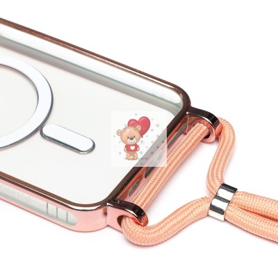 Чехол-накладка для Apple iPhone 11 Pro на ремешке (розовое золото) - SM016 SafeMag Чехол-накладка для Apple iPhone 11 Pro на ремешке (розовое золото) - SM016 SafeMag