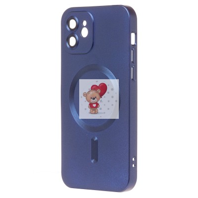 Чехол-накладка для Apple iPhone 12 (темно-синий) - SM020 Matte SafeMag